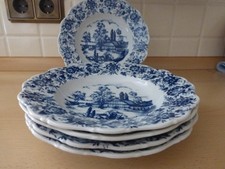 Seltmann Weiden 5 Suppenteller 23cm.Porzellan Heimatland blau weiß  Landhausstil