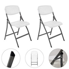 Klappstuhl Campingstuhl Kunststoff/Stahl Sitzfläche 43x43 cm 2 Stück B-Ware