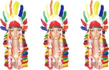 3x INDIANER FEDER KOPFSCHMUCK