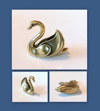 Messing Figur Schwan NEU