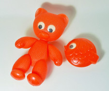 DDR Teddy und Fisch mit Wackelaugen Plastik orange 70er Jahre Badetier vintage 