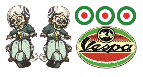 Vespa vintage aufkleber - vespa,