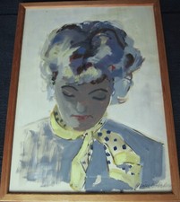 Heinz Friedrich Kirchner 1926-2000, Mädchenportrait, Gouache, 1950