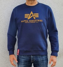 ALPHA INDUSTRIES BASIC SWEATSHIRT HERREN PULLOVER SWEATER PULLI NEW NAVY WHEAT