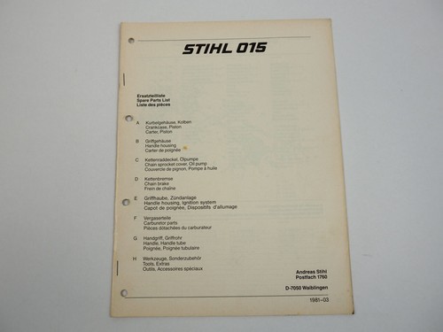 Stihl 015 kettensäge - stihl,