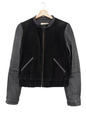 MANGO Lederjacke Damen Jacke Gr. DE 36 schwarz Casual-Look