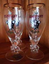 ELEPHANT Beer Gläser mit Goldrand 0,25 l Carlsberg mit Elefant im Fuß, Bierglas