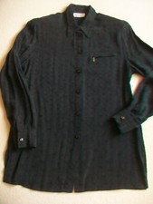 Damen Bluse Gr. 38 ERFO Jeunesse schwarz Jacquardmuster neuwertig