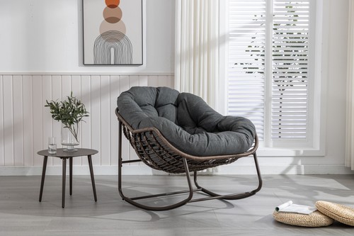 Oversized wicker egg rocking - wicker,