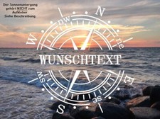 Aufkleber Wunschtext Windrose Kompass für Wohnwagen, Wohnmobil und Auto
