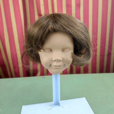 Dunkelbraune Echthaar Puppenperücke, 11 bis 12,5", Pageboy Haarschnitt