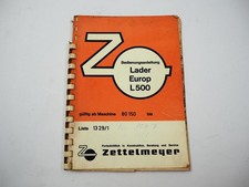 Zettelmeyer Europ L500 Lader Betriebsanleitung Bedienungsanleitung