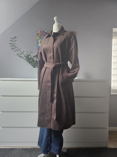 Brauner mantel wildleder look - brauner, wildleder-look