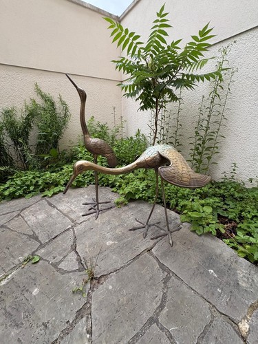Kraniche reiher skulpturen - kraniche,