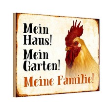 Holzschild 12x18 cm Tiere Huhn