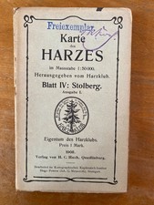 Harzklub. Karte des Harzes