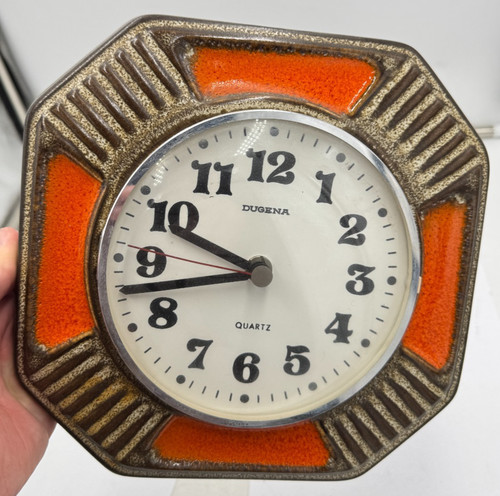 Dugena wanduhr keramik 70er - wanduhr,