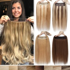 100% Remy Echthaar Stirnband Wire In Extensions Haarverlängerung Draht Haarteile
