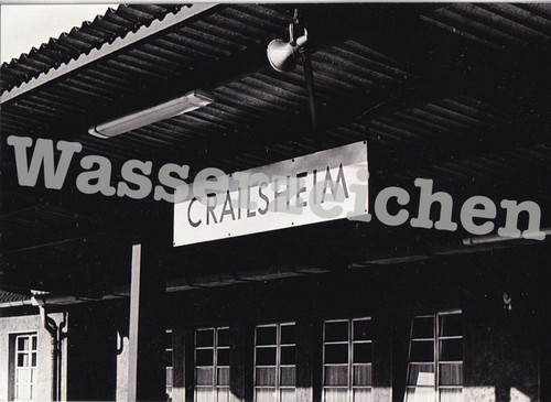 Foto bahnhofsschild crailsheim - foto,