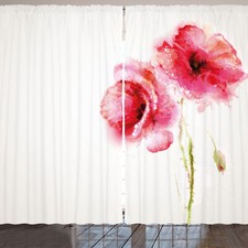 Blume Rustikale Gardine Rote Mohnblumen Vivid Frühling