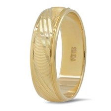 14K Solide Gelb Gold Ehering 6