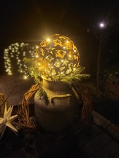  Sternen-Kugel Metall Rost Gartendeko Edelrost 30cm 