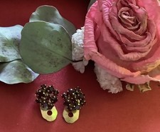 Vintage ohrringe granat clips - ohrringe,,