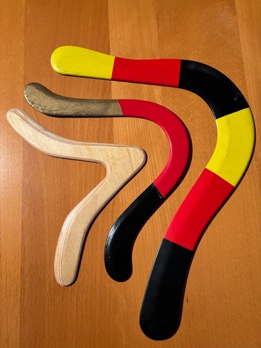 Holz bumerang handarbeit - 9x,