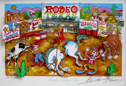 Charles fazzino 3d rodeo - fazzino, ***