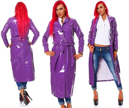Damen langer lack - lack, mantel
