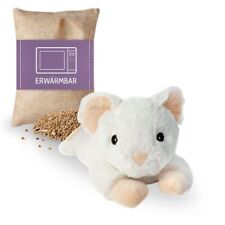 Habibi Plush Premium Wärmetier Maus weiß herausnehmbares Körnerkissen