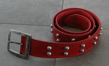 ENERGIE roter Ledergürtel mit