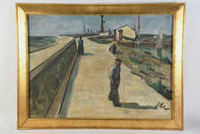 Gemälde Mann am Hafen