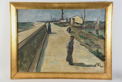 Gemälde mann hafen - gemälde,