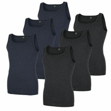 Götzburg Herren Unterhemd ohne Arm, 3 Stück, Achselhemd, Feinripp, geringelt