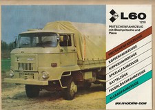DDR Prospekt LKW IFA L 60 1218 Pritschenfahrzeug  Blechpritsche und Plane