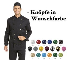Leiber Kochjacke 12/8790 schwarz Kochuniform mit Knöpfen in Wunschfarbe