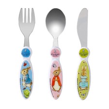 Peter Rabbit Kinder Kinder 3-teiliges Besteck-Set - Messer, Gabel und Löffel, wiederverwendbar