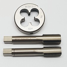 M13 x 1 Schneideisen + 2 tlg. Handgewindebohrer Feingewinde Gewindebohrer
