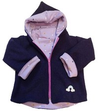 Wollwalkjacke Zipfeljacke Sterne bestickt Regenboge Baby Kinder Wendejacke Handm