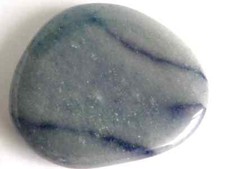 Blauquarz; Handschmeichler, Scheibenstein, flach, Brasilien, 4,5 cm (Hst01)