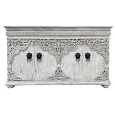 Kommode Zarina Indisches Sideboard Oriental Indien Konsole Shabby Weiß 180 cm 