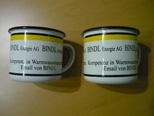 2 Emaille / Blechtassen /