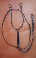 Martingal rundgenäht mit Elastik hell natur braun Messingbeschlag Warmblut - COB