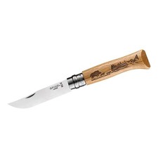 Opinel Messer No 08 ANIMALIA, Wildschwein, Eiche, rostfrei Sandvik-Stahl 12C27