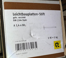 Reyher Leichtbauplatten Stift Packung 3,4x80mm DIN1141  1Kg verzinkt  / H2Pal12