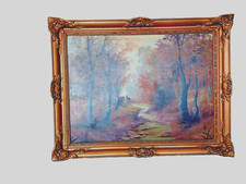 Landschaft Malerei Gemälde Öl auf Leinwand Wald barock Prunkrahme