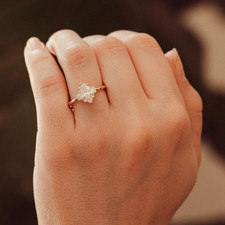 14k Gelbgold Marquise Diamant