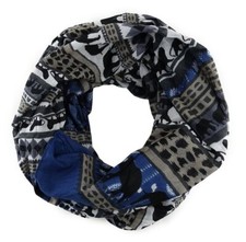 Schal in blau anthrazit grau