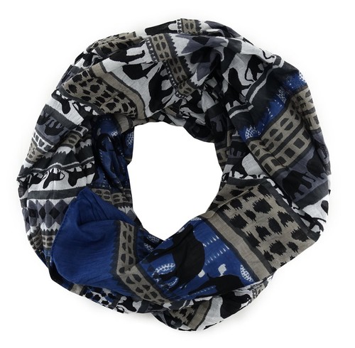 Schal blau anthrazit grau - schal,